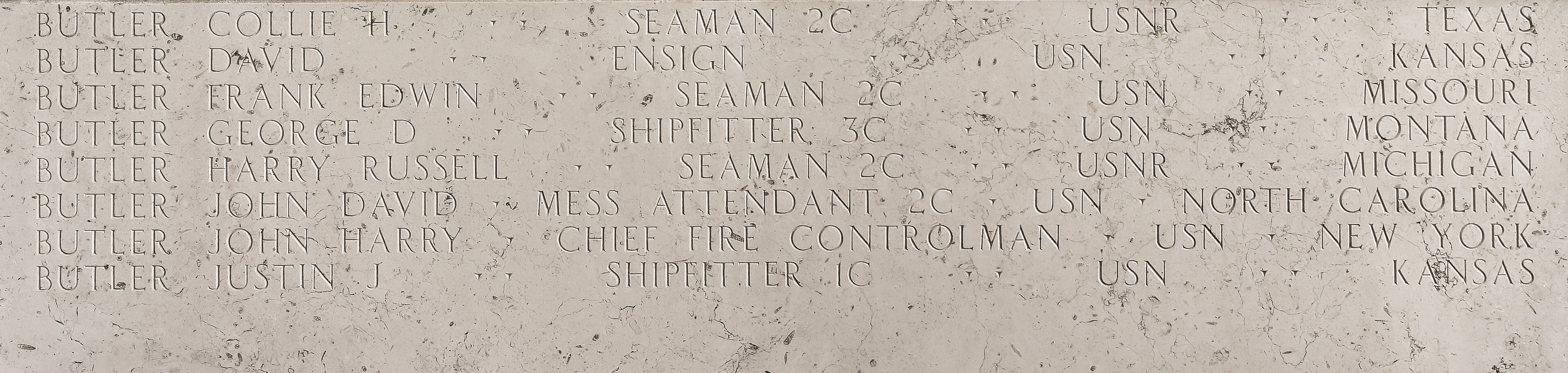 George D. Butler, Shipfitter Third Class